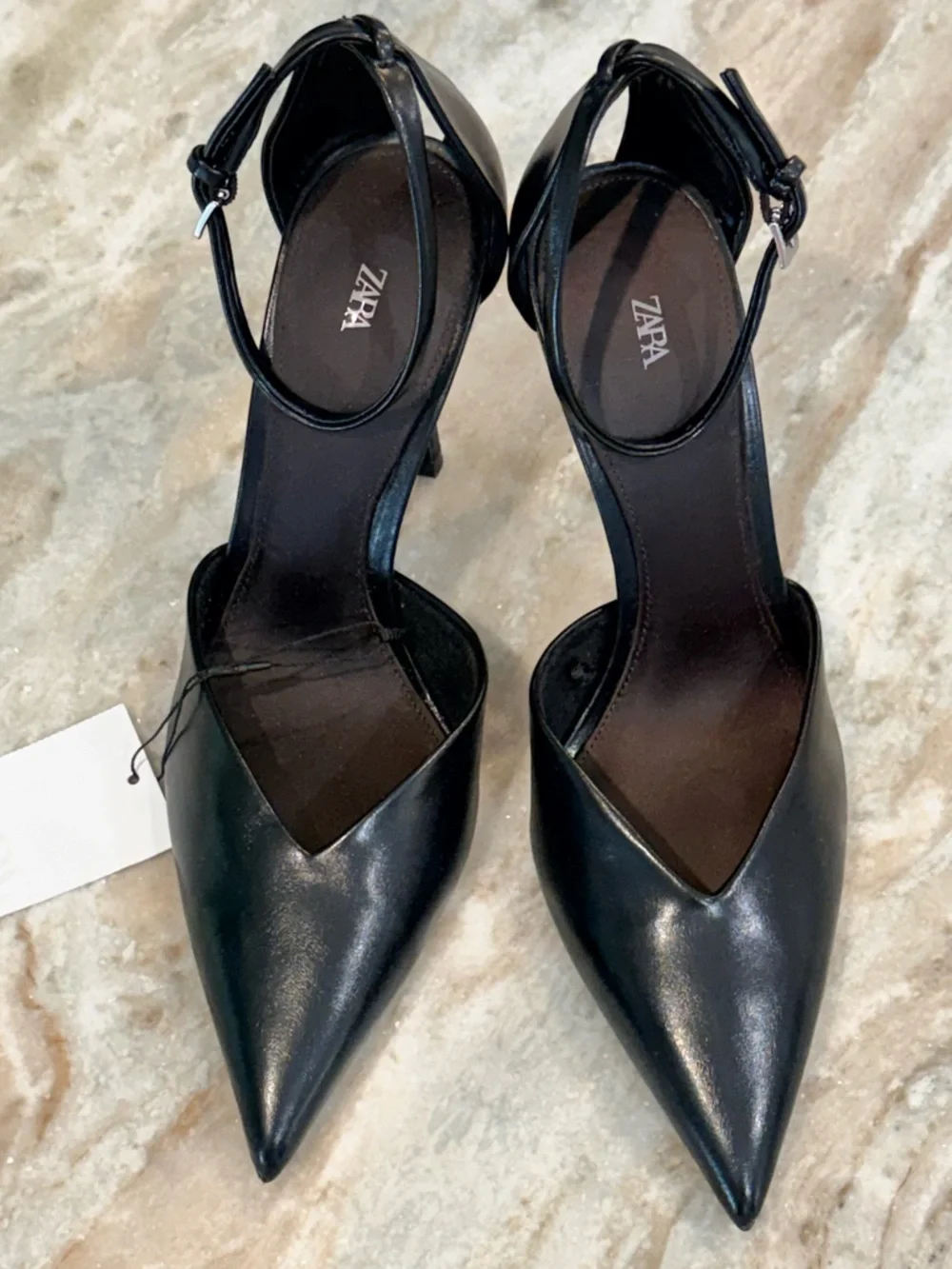 NWT Women’s ZARA black pointed toe heels- Size 39 - Picture 4 of 9